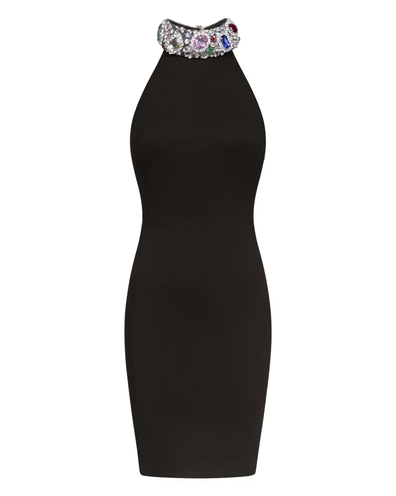 Area Minikleid mit Kristallen - Schwarz Schwarz