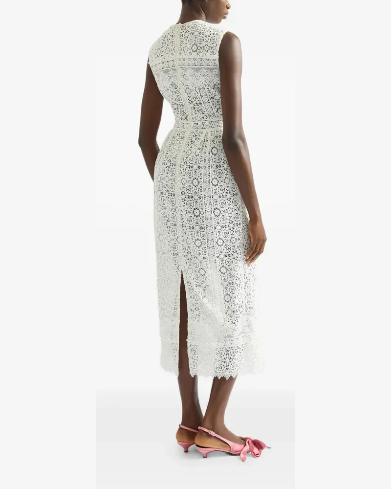 Erdem Midikleid mit Spitze - Weiß Weiß