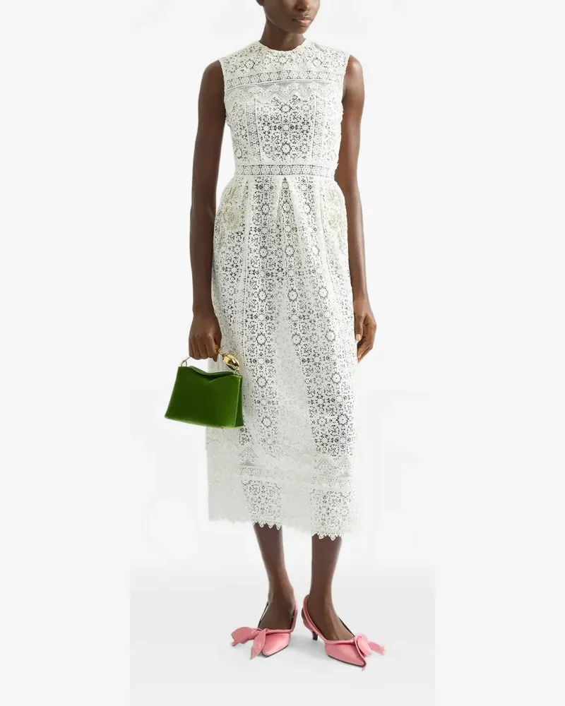 Erdem Midikleid mit Spitze - Weiß Weiß