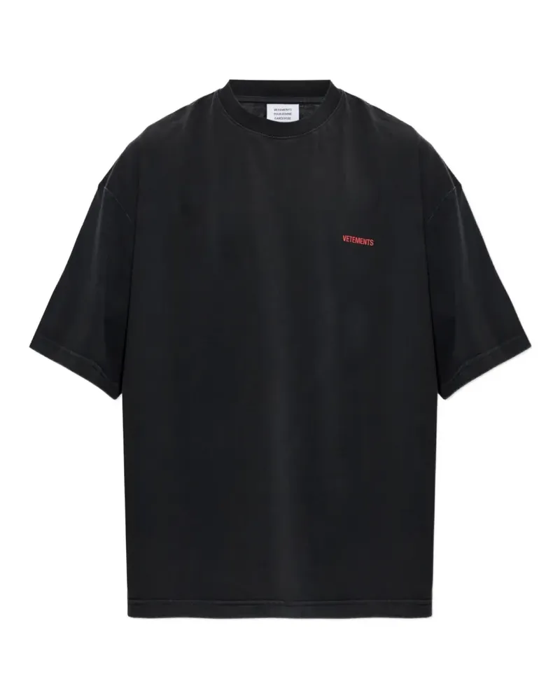 VETEMENTS logo-print T-shirt - Schwarz Schwarz