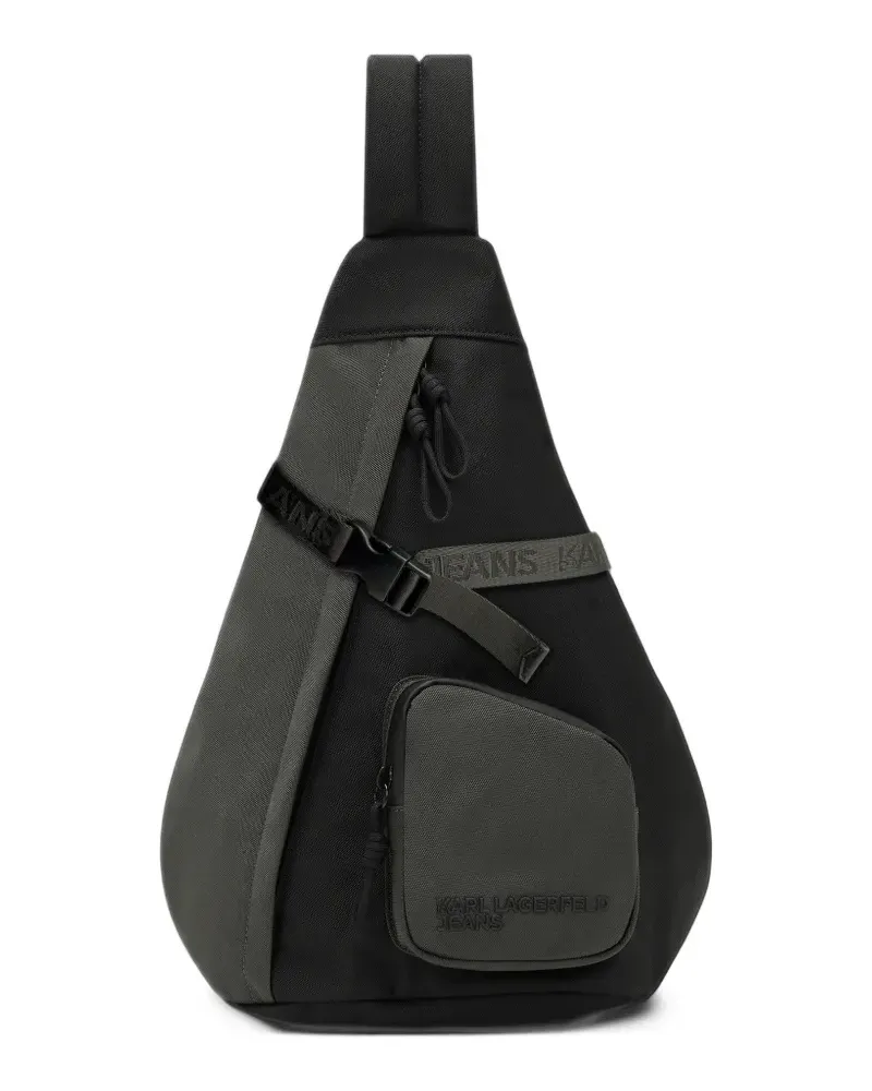 Karl Lagerfeld logo-patch messenger bag - Schwarz Schwarz