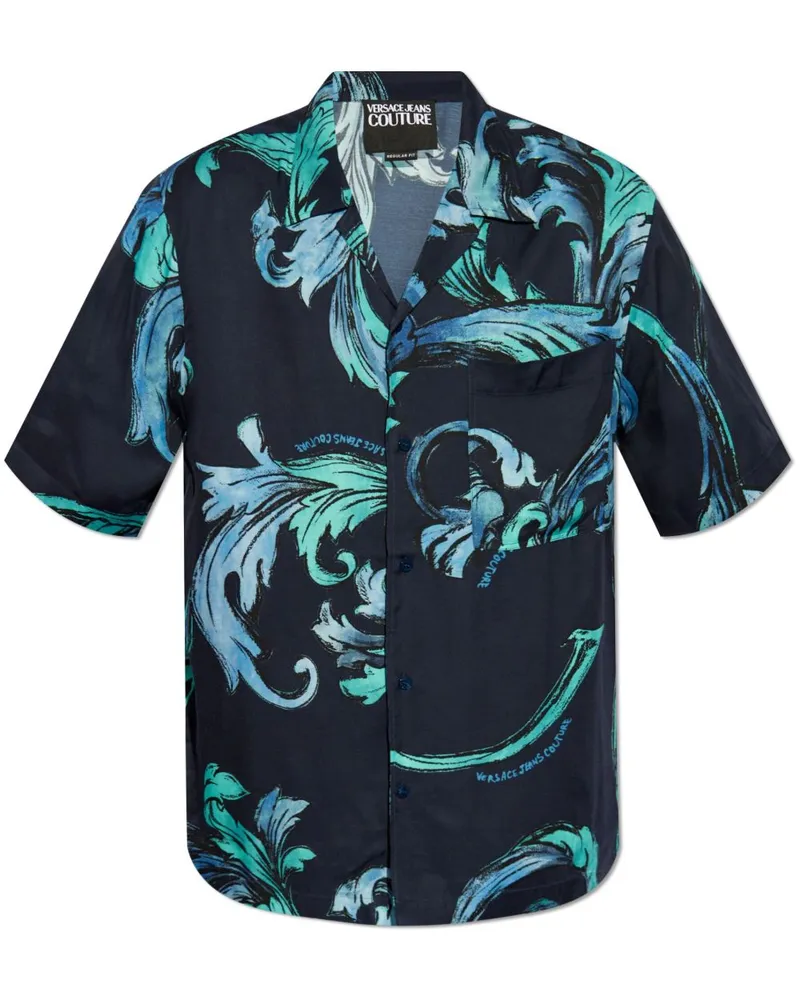 Versace Jeans Hemd mit Barocco-Print - Blau Blau