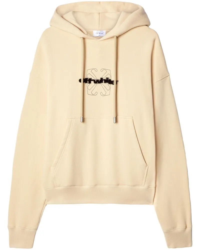 OFF-WHITE Hoodie mit beflocktem Logo - Nude Nude