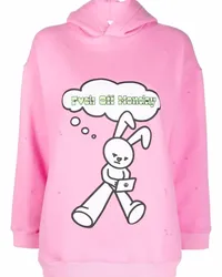 Natasha Zinko Hoodie mit Hasen-Print Rosa