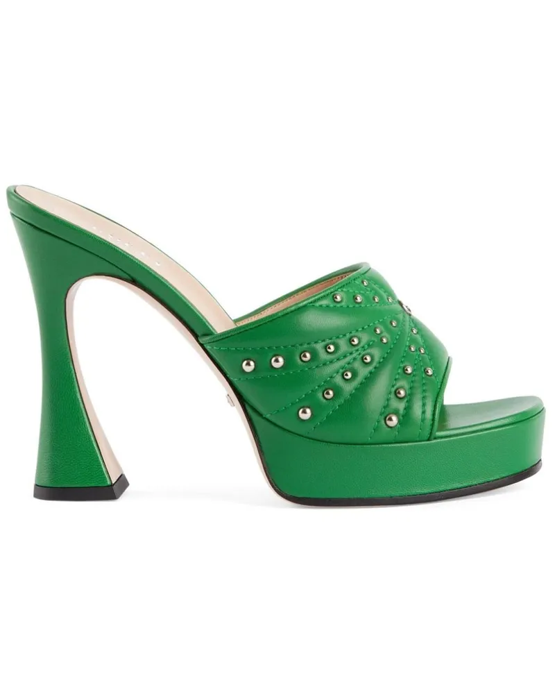 Gucci Pantoletten mit Kristallen - Grün Grün