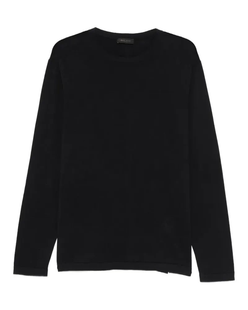 Outfit contrast-stitch crew-neck sweater - Schwarz Schwarz