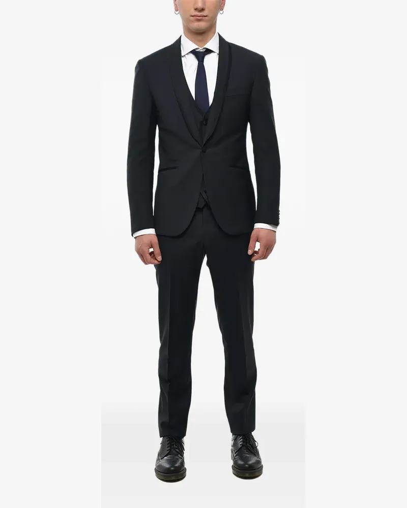 Corneliani Academy satin-trim suit (set of three) - Schwarz Schwarz
