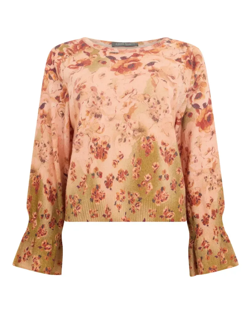Alberta Ferretti Ausgestellter Pullover mit Blumenprint - Rosa Rosa