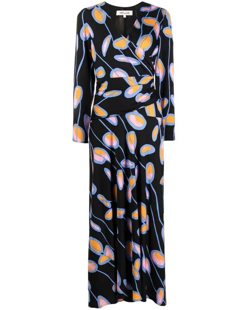 Diane von Furstenberg Landira Maxikleid mit floralem Print - Schwarz Schwarz