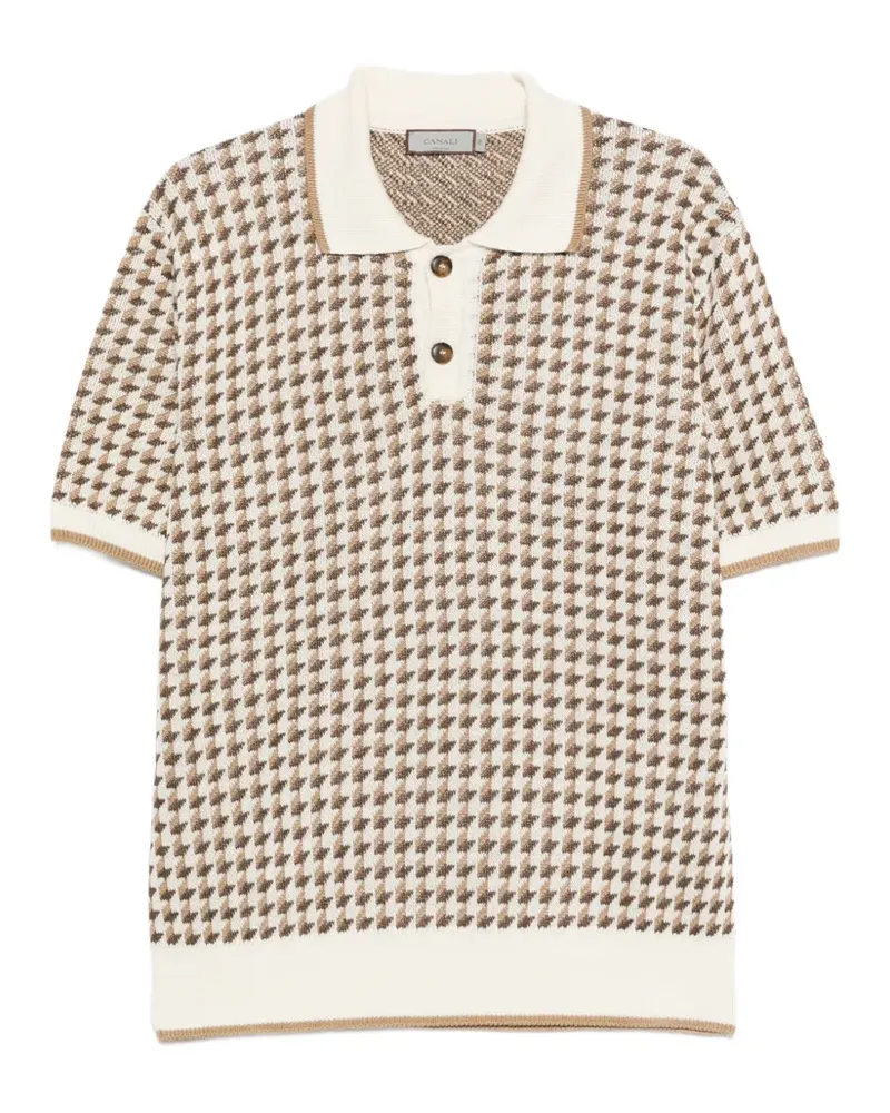 Canali patterned polo shirt - Weiß Weiß