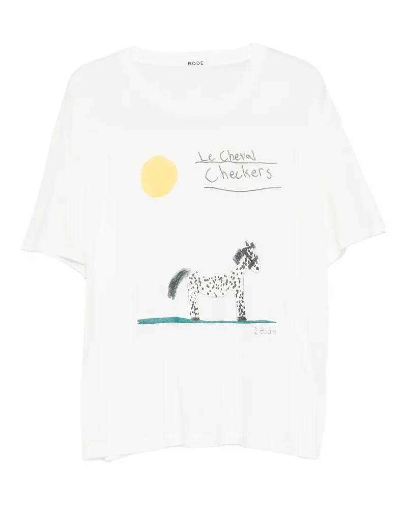 BODE Cheval T-Shirt mit grafischem Print - Nude Nude