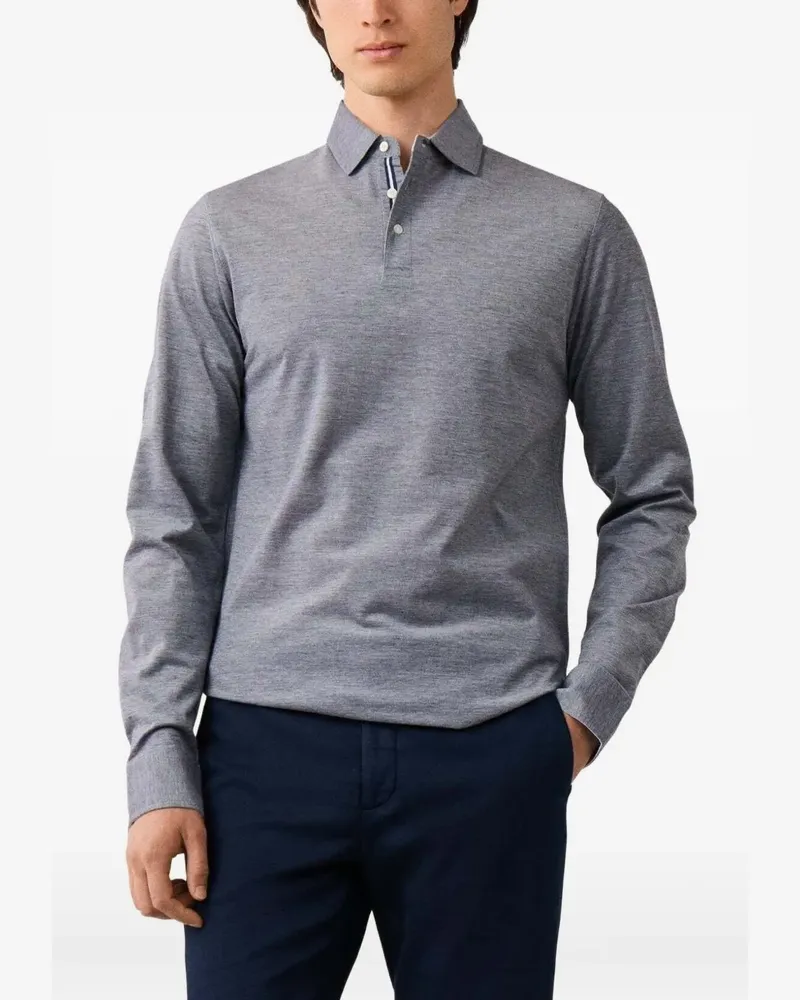 Hackett Langärmeliges Poloshirt - Blau Blau