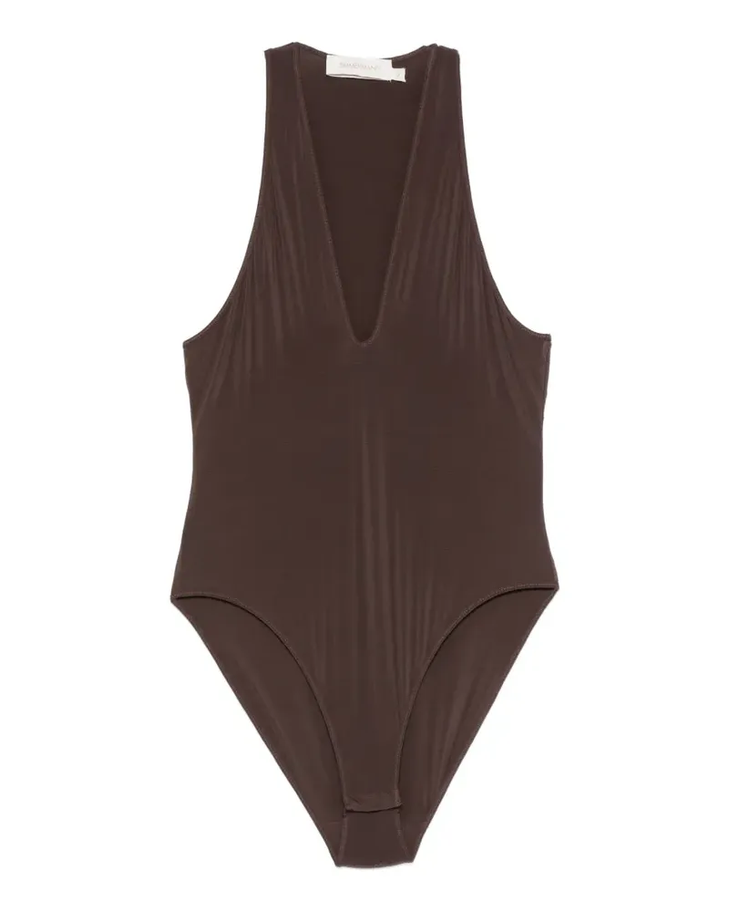 Zimmermann Luna V-neck bodysuit - Braun Braun
