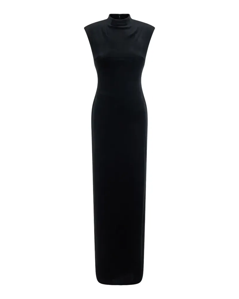 Ralph Lauren velvet-effect cowl-neck maxi dress - Schwarz Schwarz