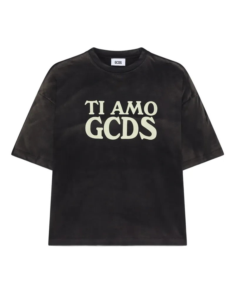 GCDS T-Shirt mit grafischem Print - Schwarz Schwarz