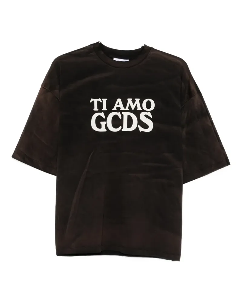 GCDS T-Shirt mit grafischem Print - Schwarz Schwarz