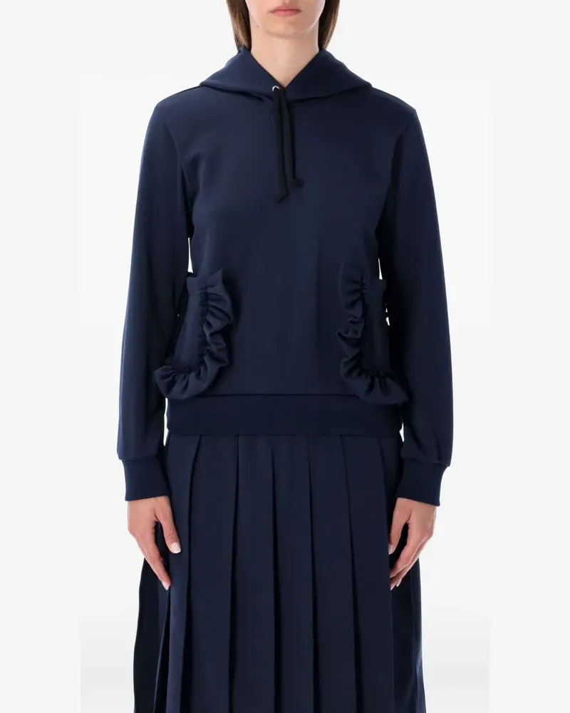 Comme des Garçons ruffled hooded knitwear - Blau Blau