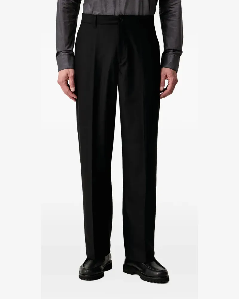 LES DEUX brushed-twill tailored trousers - Schwarz Schwarz