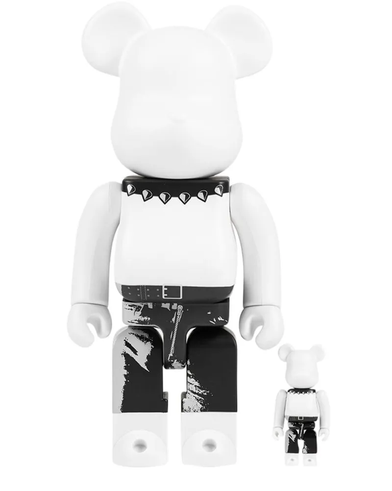 Medicom Toy x Andy Warhol The Rolling Stones (Sticky Fingers) BE@RBRICK 100% und 400% Figuren-Set Schwarz