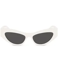 Dolce & Gabbana Cat-Eye-Sonnenbrille mit DG-Schild Weiß