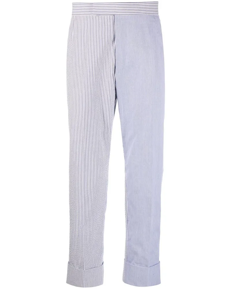Thom Browne Cropped-Hose aus Seersucker - Blau Blau