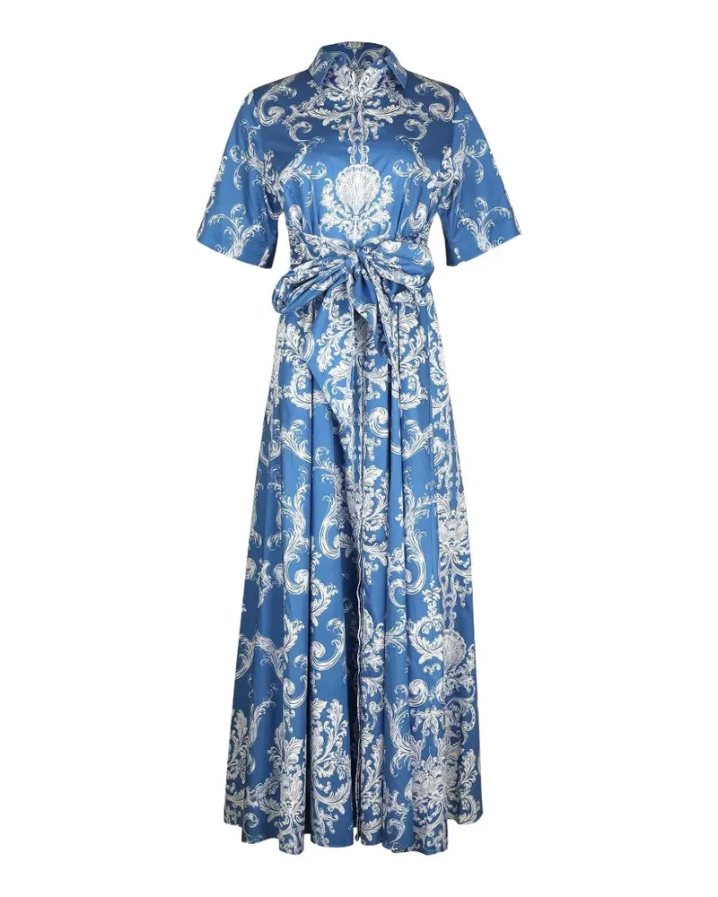 Borgo De Nor Posie Barocco-print maxi dress - Blau Blau
