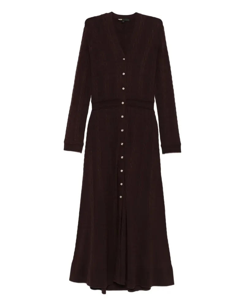 Maje Kleid mit Zopfmuster - Braun Braun