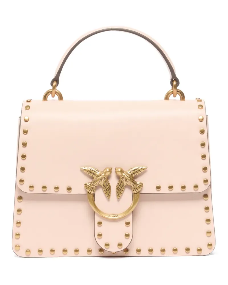 Pinko Mini Love Bag Handtasche aus Leder mit Mini-Nieten - Rosa Rosa