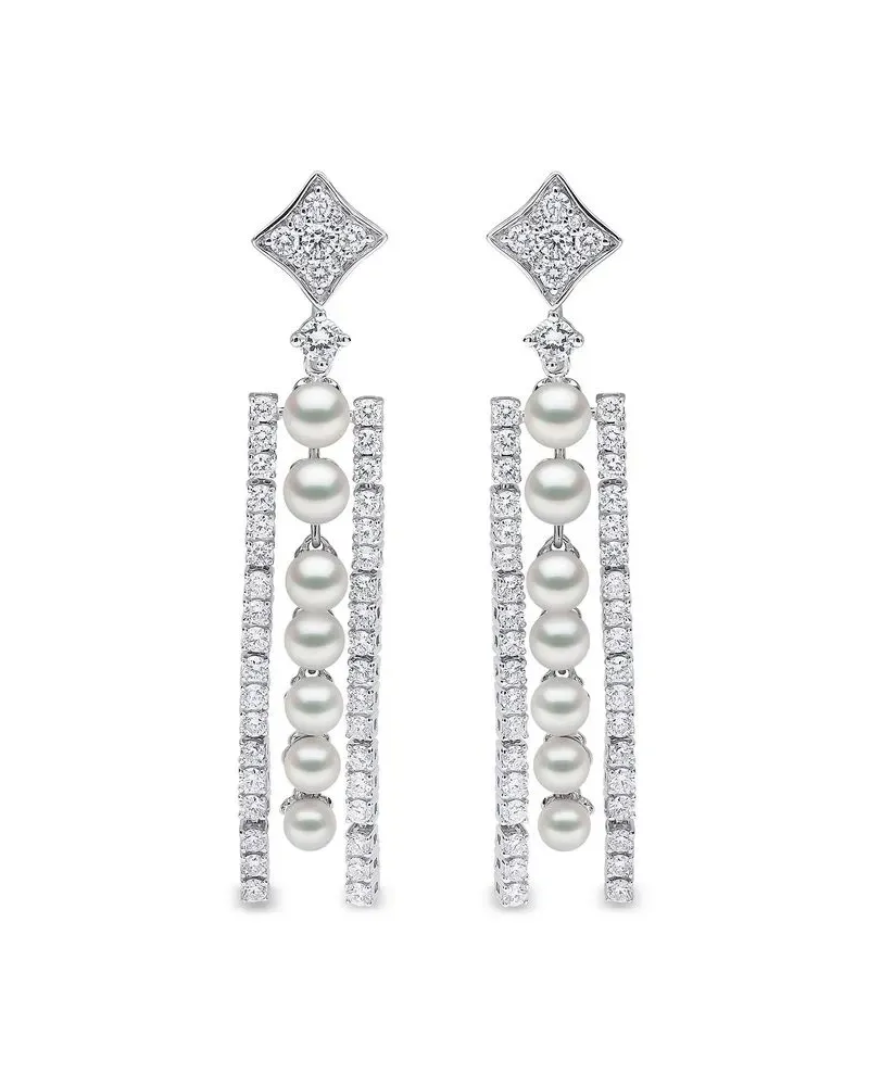 YOKO London 18kt Weißgoldohrringe mit Akoya-Perlen - Silber Silber