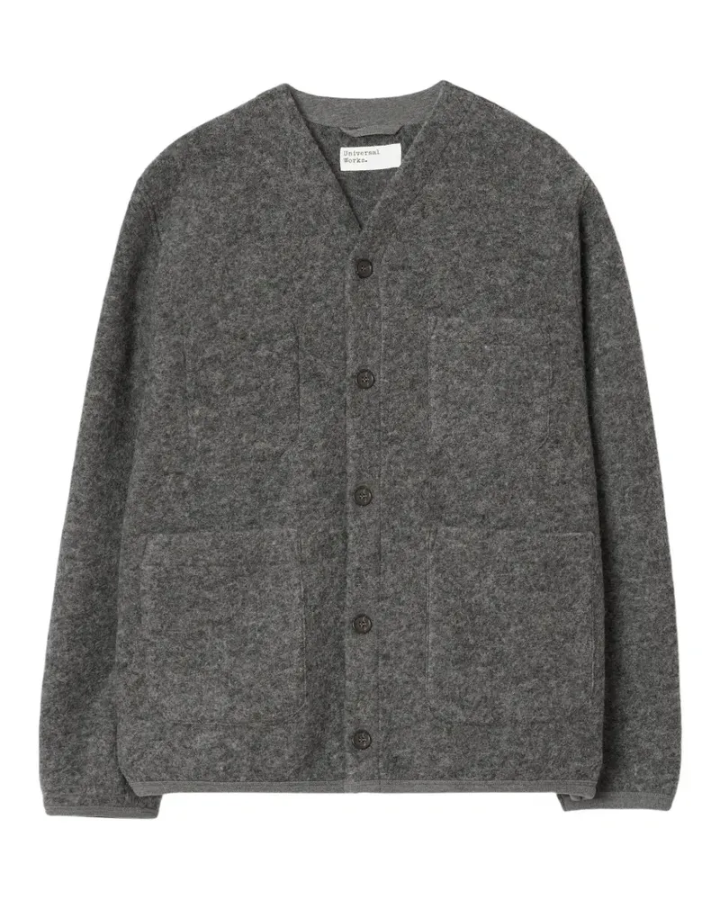 Universal Works button-up patch-pocket cardigan - Grau Grau