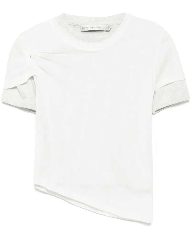 Christopher Esber Geripptes T-Shirt - Weiß Weiß