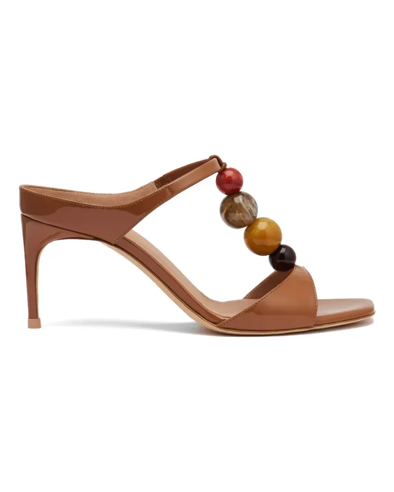 Malone Souliers Lena bead-embellished patent sandals - Braun Braun