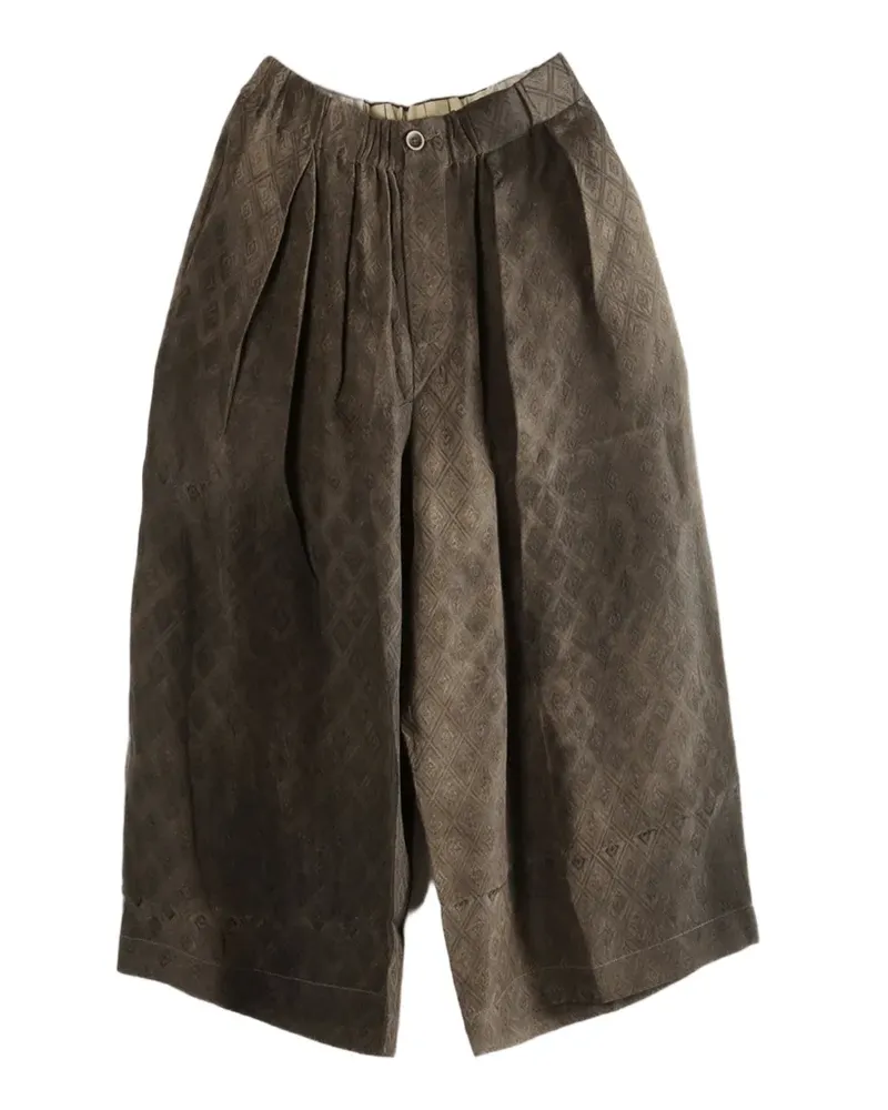 Uma Wang Hose mit Faltenmuster - Braun Braun