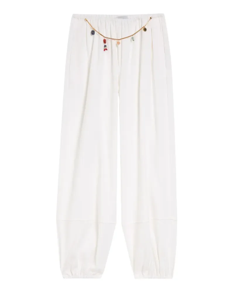 Stella McCartney charm-detail elasticated-cuff trousers - Weiß Weiß