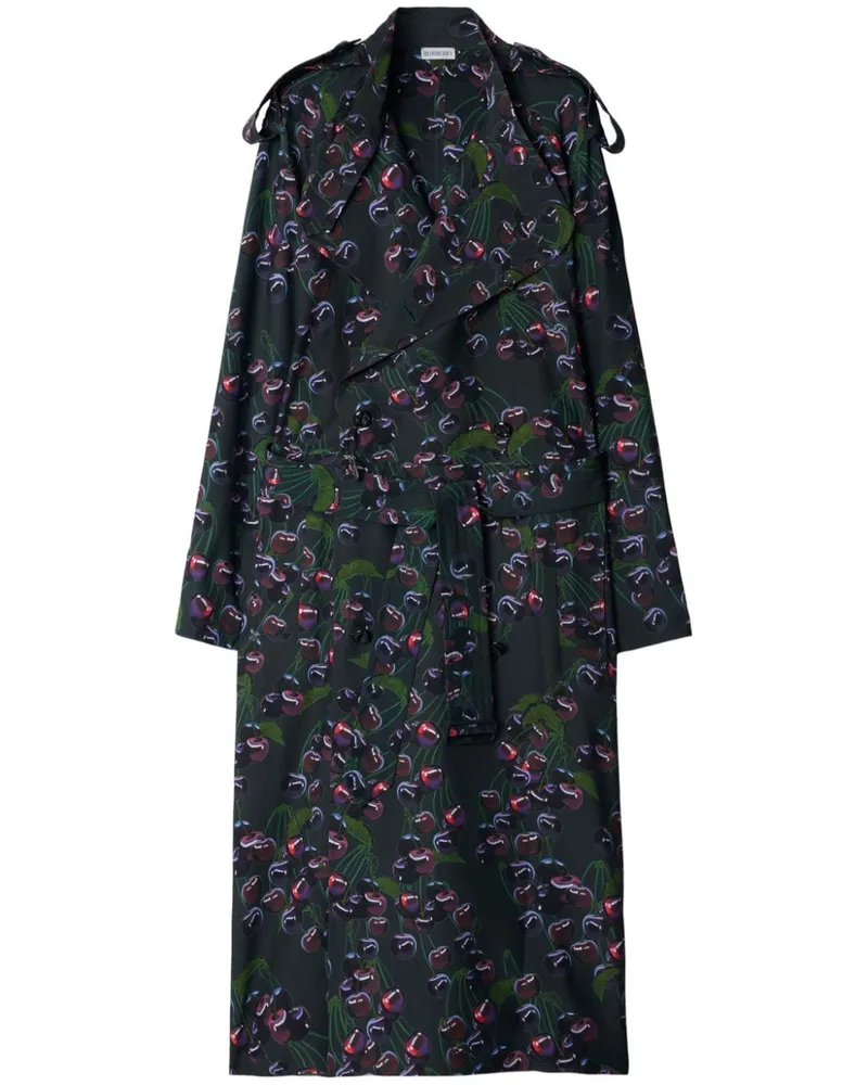Burberry Trenchcoat mit Kirschen-Print - Grün Grün