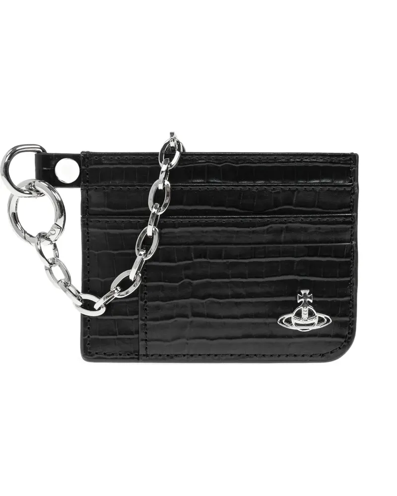 Vivienne Westwood crocodile-embossed chain card holder - Schwarz Schwarz