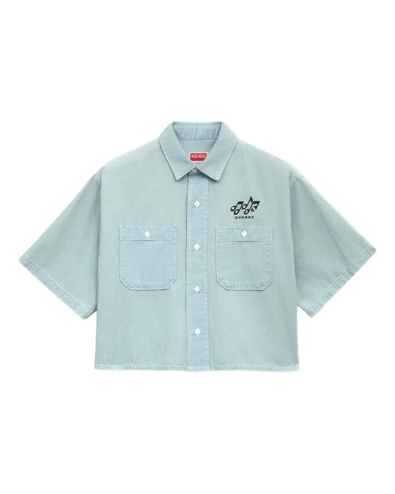 Kenzo Kurzärmeliges  Sounds Hemd - Blau Blau