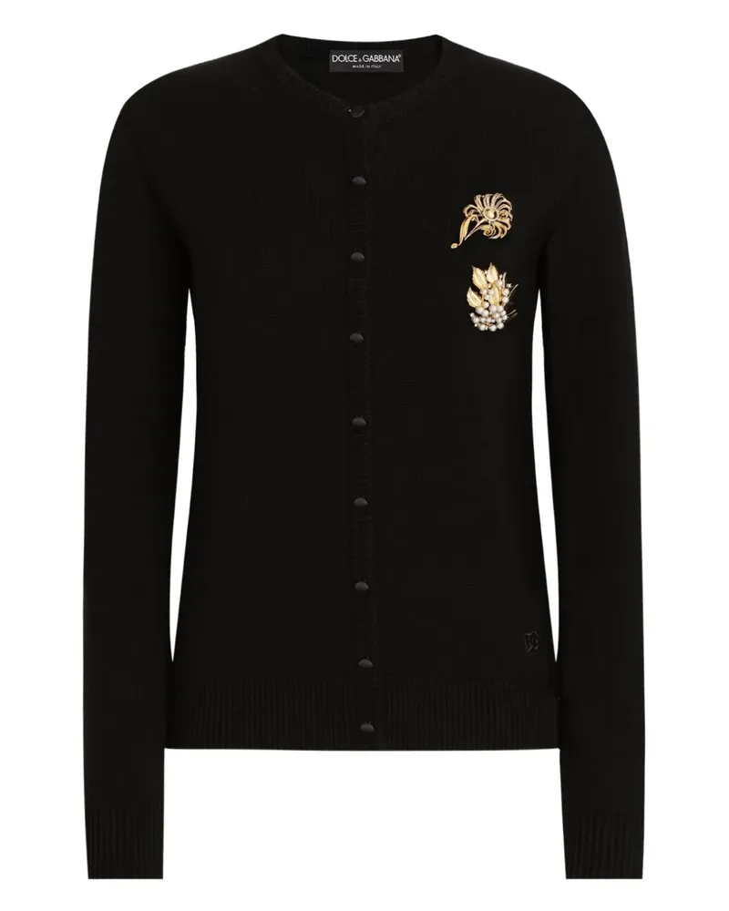 Dolce & Gabbana Cardigan mit verzierten Knöpfen - Schwarz Schwarz