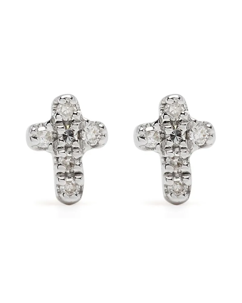 DJULA 18kt Cross Gelbgoldohrringe mit Diamanten Gold