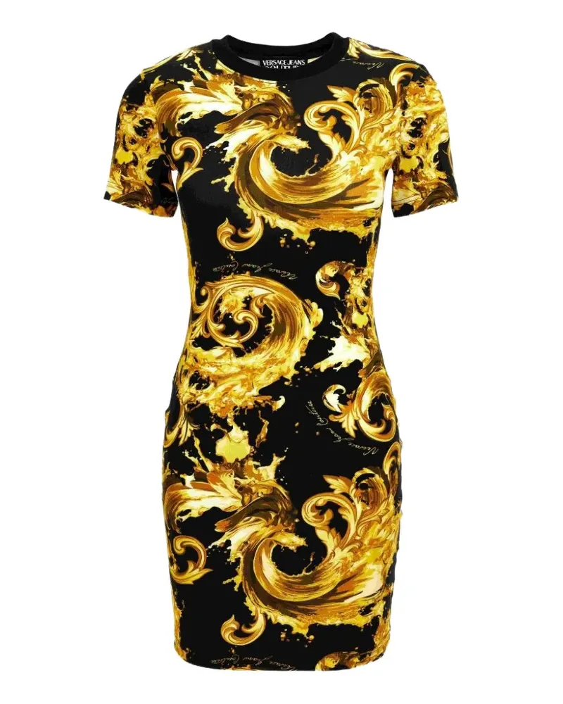 Versace Jeans Minikleid mit Print - Schwarz Schwarz