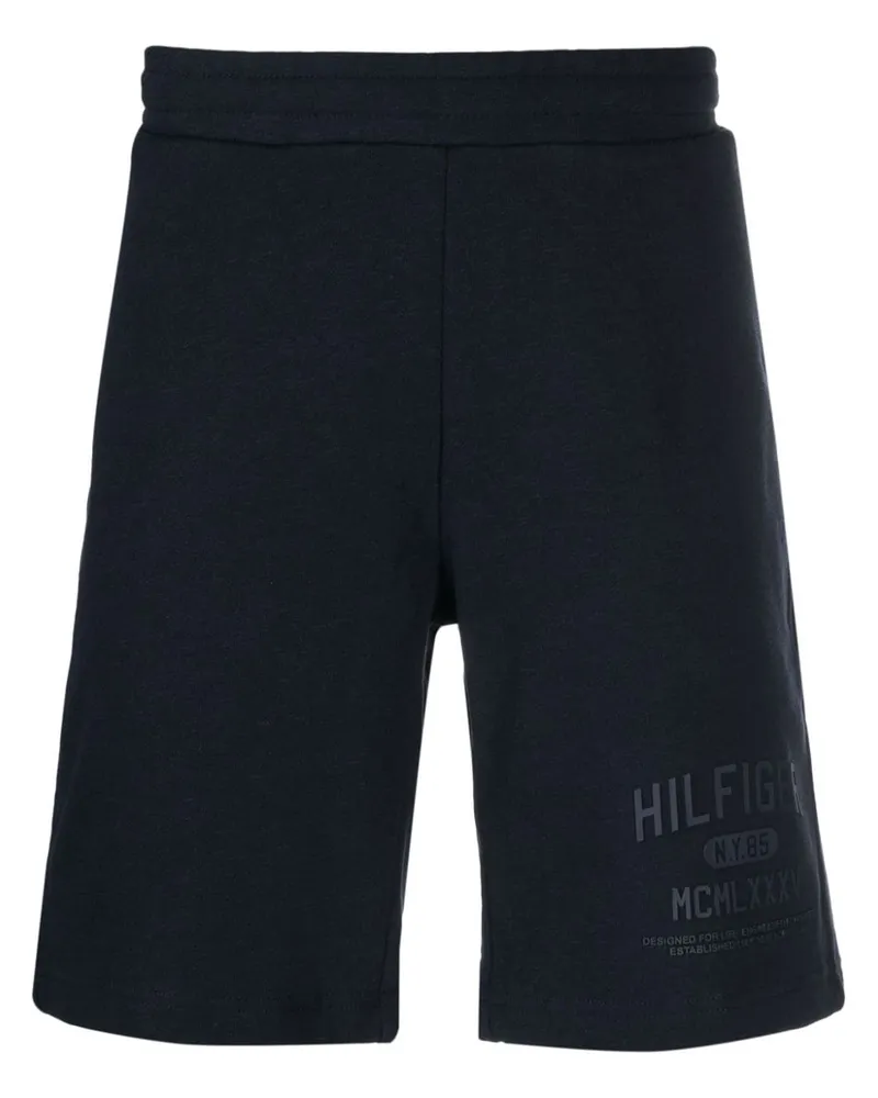 Tommy Hilfiger Joggingshorts mit Logo-Print - Blau Blau