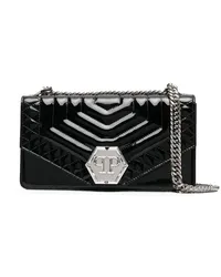 Philipp Plein Mittelgroße Hexagon Schultertasche Schwarz