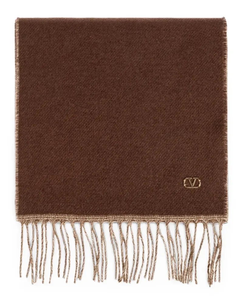 Valentino Garavani VLogo Signature fringed scarf - Braun Braun