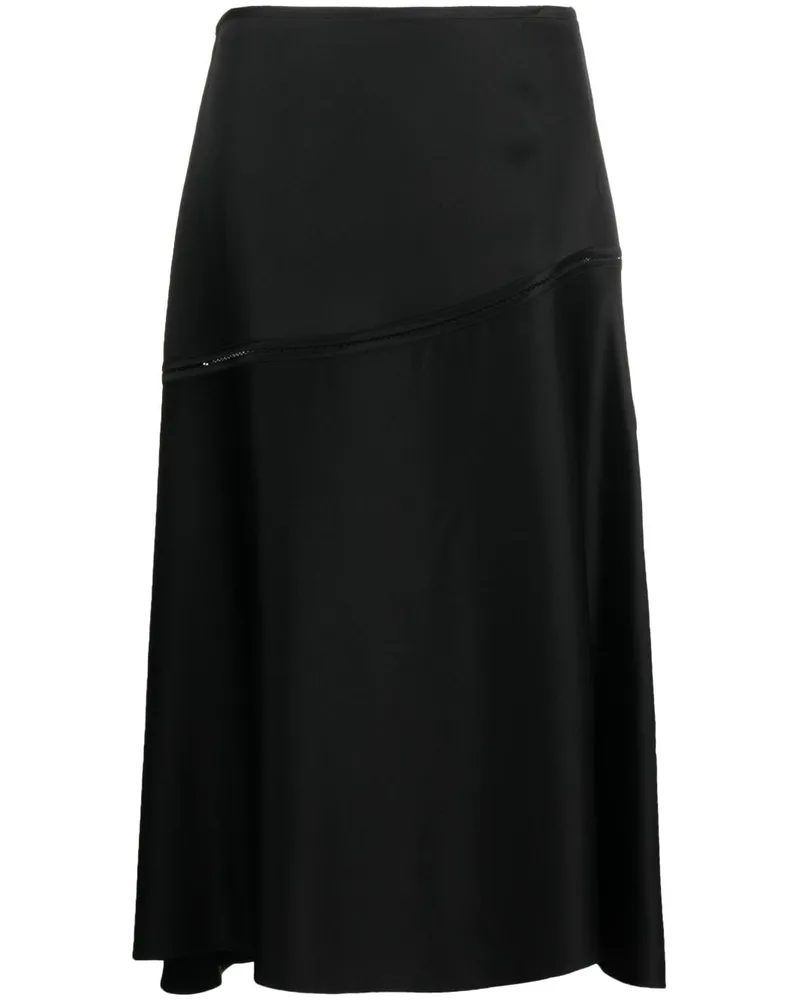 Jil Sander Ausgestellter Midirock - Schwarz Schwarz