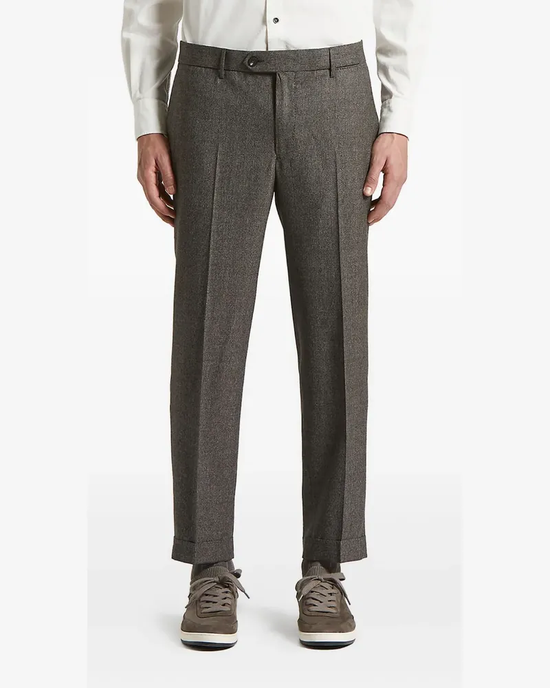 Peserico Strukturierte Wollhose - Braun Braun
