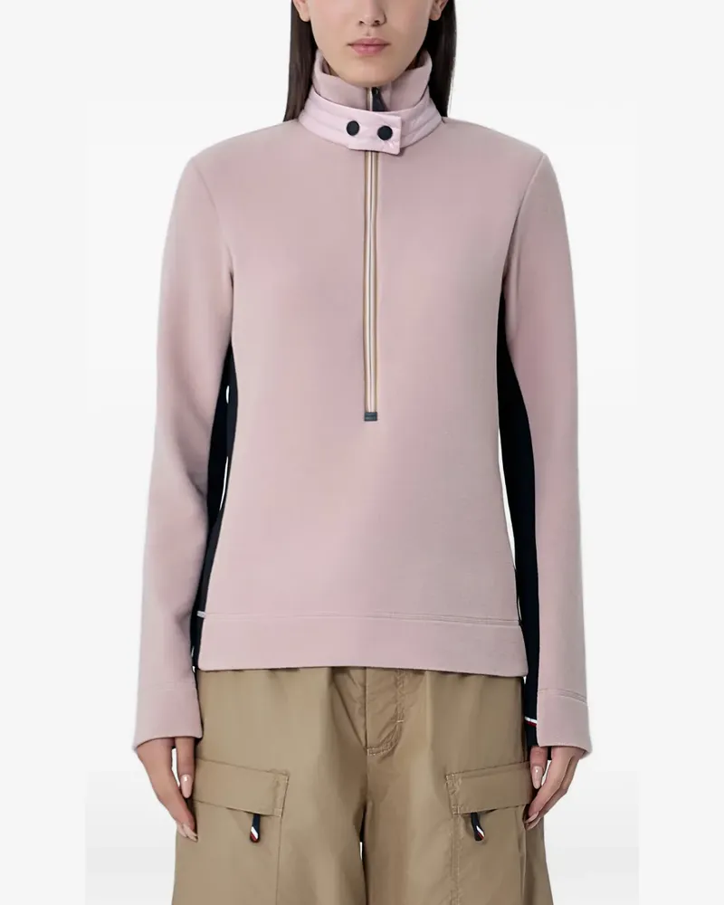 Moncler half-zip contrast-panel sweatshirt - Rosa Rosa