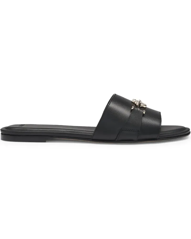 HUGO BOSS Pantoletten aus Leder - Schwarz Schwarz