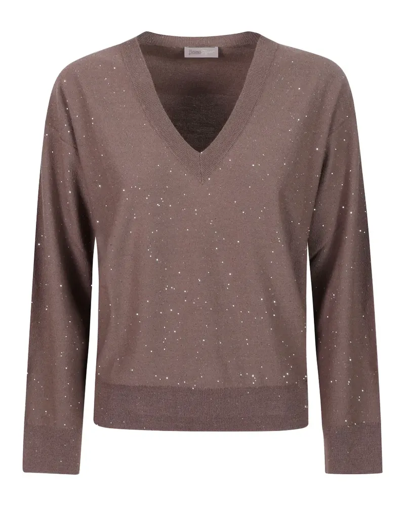 Herno Pullover mit Pailletten - Braun Braun