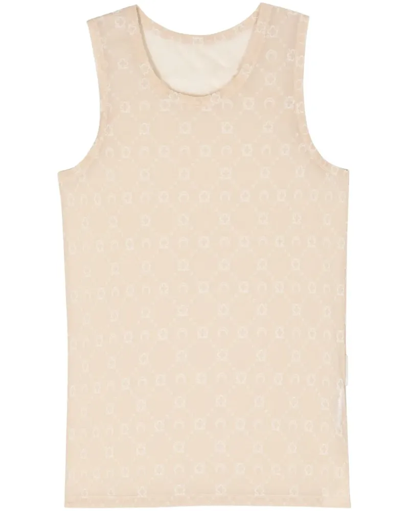 Marine Serre Mesh-Tanktop mit geflocktem Monogramm - Nude Nude