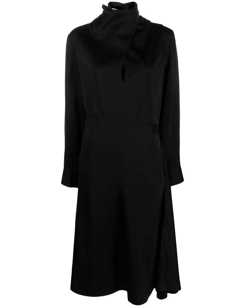 Jil Sander A-Linien-Kleid mit langen Ärmeln Schwarz